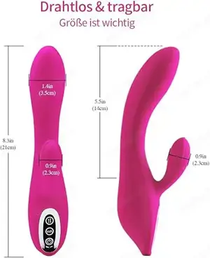 Vibrator Klitoris und G-punkt Adorime Silikon Rabbit Analvibrator Dildo 7 Vibrationsfrequenz Bild 2