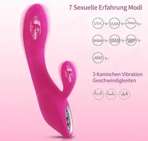 Vibrator Klitoris und G-punkt Adorime Silikon Rabbit Analvibrator Dildo 7 Vibrationsfrequenz Bild 3