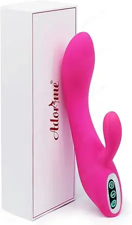 Vibrator Klitoris und G-punkt Adorime Silikon Rabbit Analvibrator Dildo 7 Vibrationsfrequenz