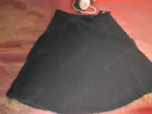 NEU Seiden Chiffon Crepe de Chin  Plise  Falten Rock mit Romantik- Schleife MNG" Mango 34-36  XS-S 