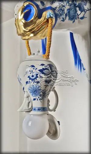 Delft Pferdekopf Wandlampe lebensgroß - Kaffee bei Tante Mathilda - Mixed Media Designstück - Unikat Bild 6