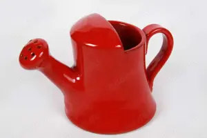 Gießkanne Vase Porzellan Mid Century WEST GERMANY Keramik rot vintage 70er                          