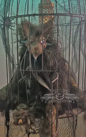 Frankensteins Frankenkitty Igor by Dragonsilver Katzenfigur Katzen Künstlerpuppe in Käfig Bild 6