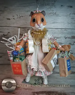 Karen Mc Orwell Hamster Künstlerpuppe Sammelpuppe Unikat Ensteheung in der C - Zeit 