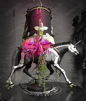 Monokeros - Einhorn Dia de Muertos Tischlampe Einhorn Lampe, Stimmungsleuchte Mixed Media Bild 7