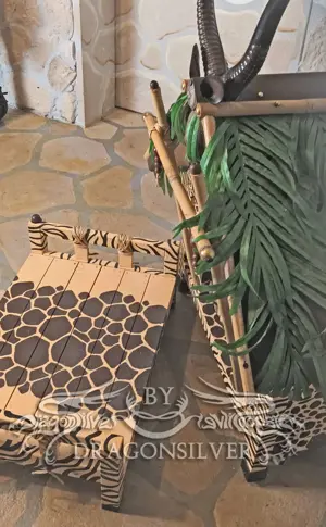 Hundehütte Katzenhütte Holz Unikat Urwald Dschungel Haustierhöhle - Mixed Media Safari Unikat Bild 6