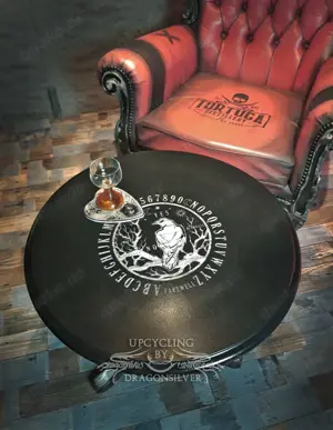 Kleiner Seance Tisch Ouija Board Tisch unbespielt - Beistelltisch, Tabaktisch. Holztisch - Unikat 