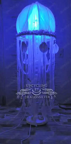 Stehlampe Dekorationsleuchte Medusa Qualle UNIKAT UPCYCLING - Stimmungsleuchte maritim