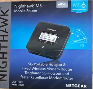 Netgear Nighthawk M5, 5G, Wifi 6, MR5200 Dualbandrouter mit Antenne
