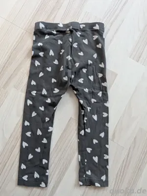 Leggins Größe 86-92 - weiß mit Ankern, schwarz mit Herzen Bild 4