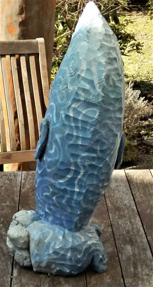 Skulptur  Mond  -  Holzmond - Plastik - Statue  Bild 3