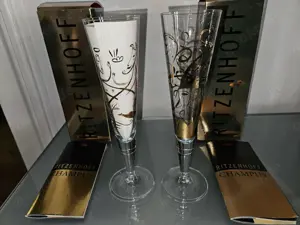 Neuwertig & OVP! 2 Ritzenhoff Champagner Flöten Gläser 1998 & 2000 TOP!
