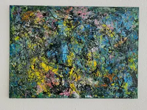 Acrylgemälde Abstrakt auf Leinwand Unikat VHS Bild 2