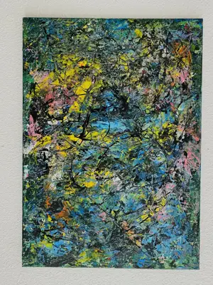 Acrylgemälde Abstrakt auf Leinwand Unikat VHS