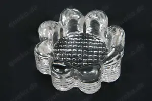 Kerzenhalter-ständer Glas rund Blumenform   6 70er vintage  