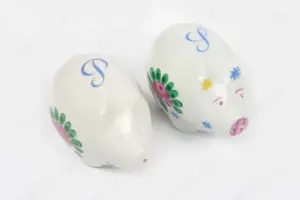 Salz-Pfefferstreuer 2 Schweinchen Keramik bemalt 70er vintage