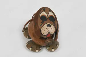 Kieselsteinfigur Steinhund Hundefigur Dekofigur 70er vintage                                        