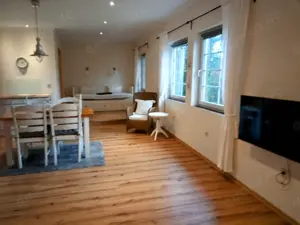 Ferienwohnung 48 qm Westerwald Küche Spülmaschine Bad mit Dusche  Bild 2