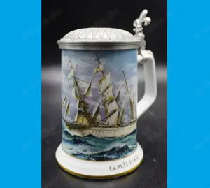 Bierkrug Kaiser-Porzellan "Gorch Fock" - Serie "Romantische Seefahrt"
