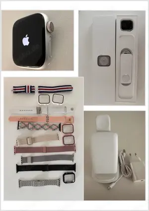 Apple Watch Series 8 41mm Aluminiumgehäuse-Silber mit Sportarmband in Weiß (GPS)