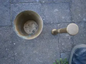 Mörser kompl Messing Apothekenmörser mit Pestill Vintage