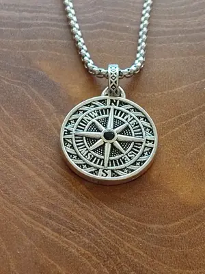 Halskette (Mittelalter) mit coolem Anhänger: Wikinger Kompass