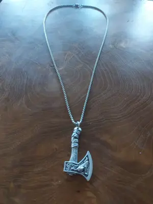Halskette (Edelstahl) mit Anhänger: Odins Axt (Wikinger) Bild 2