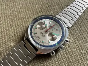 Poljot MG Magistr A M russische Armbanduhr Chronograph Kal. 3133 - 39 mm um 1980 Bild 7