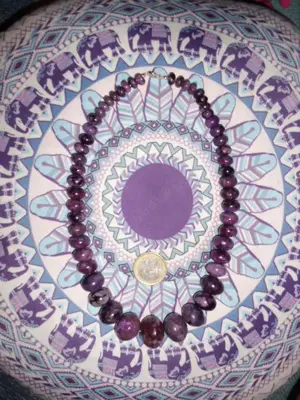 Exquisite Sugilith Halskette Kette Collier 925er Silber NEU