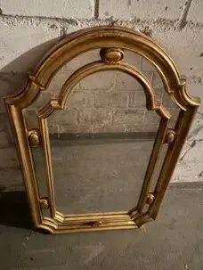 Spiegel Holzrahmen goldfarbig