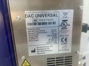 Sirona DAC Universal MK3 Sterilisator Instrumentenhygiene Hand & Winkelstücke Bild 7