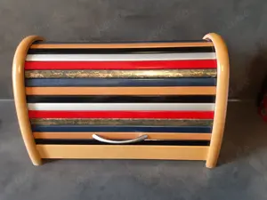 Brotkasten Harlekin mit Rolldeckel ,Holz Brot-Box