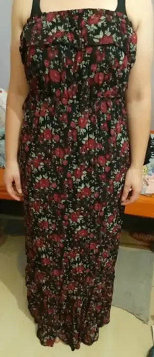 Schönes bodenlanges schulterfreies Kleid Gr. 40-42 BLINDE DATE