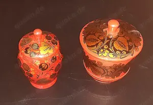 Phoenix Schale mit 2 Gefäßen mit Deckel - dekoratives Floralmuster Bild 3