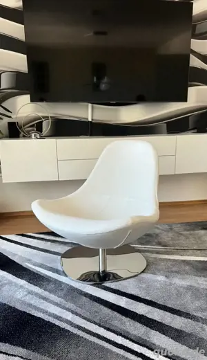 IKEA Dreh-Sessel Tirup Beige Weiß Eierstuhl Eggstuhl