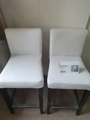 2 Barhocker Hendriksdal, Ikea, beige Bezüge