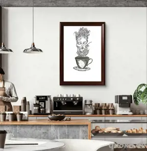 Handgezeichnete Zeichnung A3 - Tranquility - Surrealistische