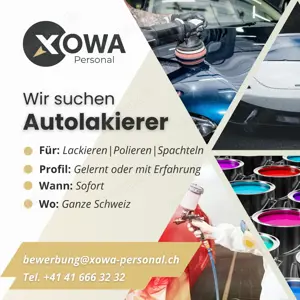 Autolackierer für die Schweiz gesucht (Unterkunft organisiert) EUR 4'700 bis 5'300