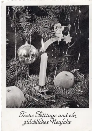 (0081) Alte Grußkarte zu den Festtagen
