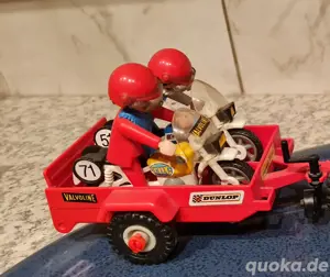 Playmobil Jeep mit Motorradanhänger