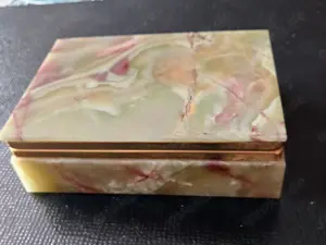 2 Schatullen mit Deckel aus Onyx und Genuine Alabaster-gebraucht- Bild 6