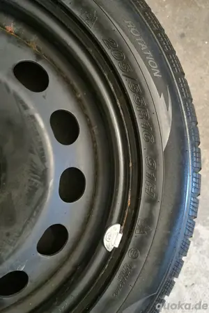 VW Golf Stahlfelgen mit Winterreifen 205 55 R16  Bild 3