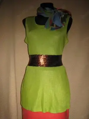 NEU Feinstrick Glanz Pullover Pullunder ohne Arm Alba Moda Gr. 42- 44  M- L kiwi  pistazie- grün