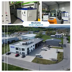 Mietkälte Freiburg, Ulm & Konstanz: Luftgekühlter Kaltwassersatz mit 65 kW