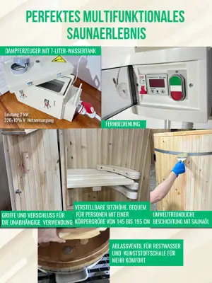 Mini sauna für balkon für badezimmer, miniatur sauna für 1 person gartensaunas, sauna innen Bild 5