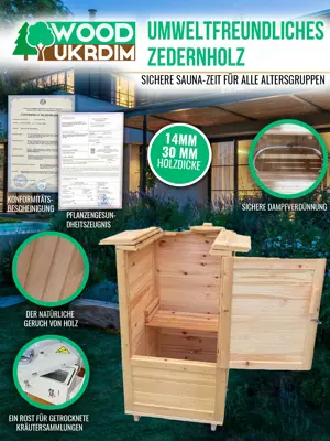 Mini saunen für balkon badezimmer Ayurveda detox sauna zedernholz sauna sitzsauna mini außensauna Bild 5