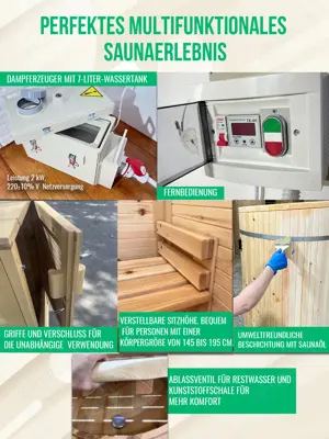 Mini saunen für balkon badezimmer Ayurveda detox sauna zedernholz sauna sitzsauna mini außensauna Bild 6