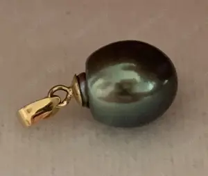 Schwarze Tahiti Perle Anhänger 750 Gold 18 kt !!! NEU !!!
