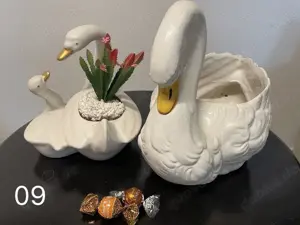 Porzellan, Dekoration, Schwäne, Schwan, Figuren, Keramik ca. 100 Stück Bild 5
