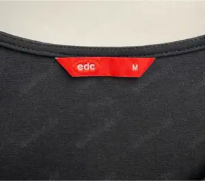 edc Shirt Bluse Schößchen Größe M schwarz Bild 4